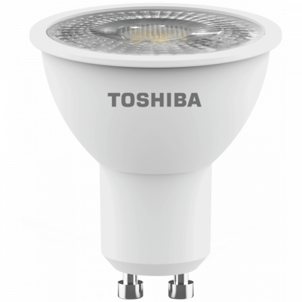 LED lámpa , égő , szpot ,  GU10 foglalat , 7 Watt , 36° , természetes fehér , dimmelhető , TOSHIBA , 5 év garancia