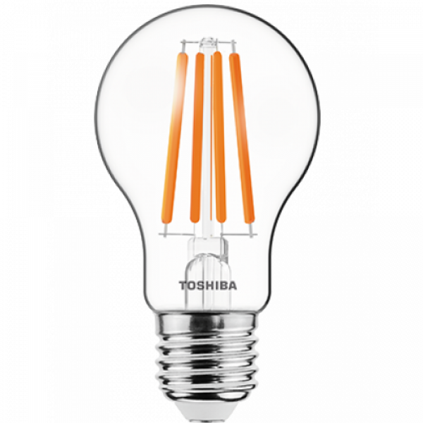 LED lámpa , égő , izzószálás hatás , filament , E27 foglalat , 10.5 Watt , meleg fehér , TOSHIBA , 5 év garancia