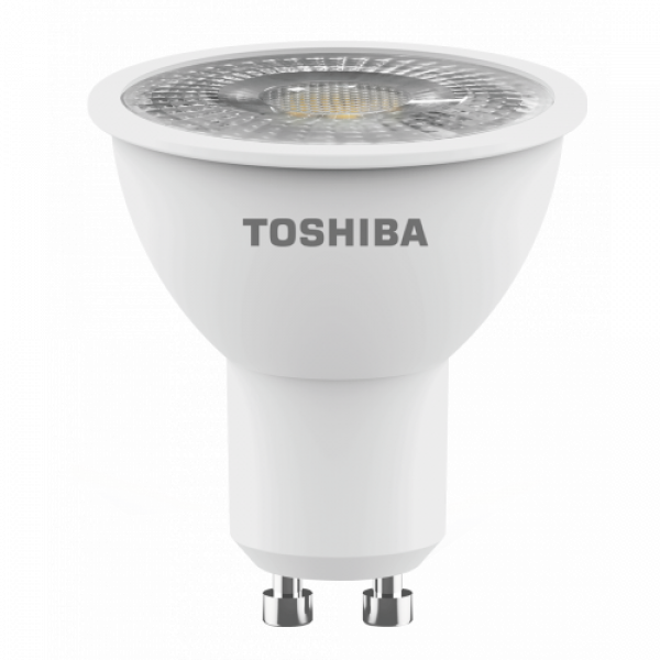 LED lámpa , égő , szpot ,  GU10 foglalat , 4 Watt , 38° , természetes fehér , TOSHIBA , 5 év garancia