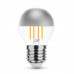 LED lámpa , égő , izzószálas hatás , filament , E27 foglalat , G45 , 4 Watt , természetes fehér , Silver Top , Modee
