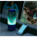 LED lámpa , hordozható , beépített hangszóróval , Bluetooth , színes hangulatvilágítás , 2 x 3W , RGB , USB , kék