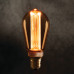 LED lámpa , égő , izzószálas hatás , filament  , E27 foglalat , ST64  , Edison , 4 Watt , meleg fehér , 1800K , borostyán sárga , KANLUX