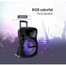 RGB Bluetooth hangszóró , party hangfal LED világítással , mikrofonnal , távirányítóval , gurulós , 35 watt , USB , tölthető , 51 x 30 cm