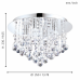 LED lámpa , mennyezeti , 4 x 3W , 35 cm , meleg fehér , ezüst , kristály , IP44 , EGLO , ALMONTE , 94878