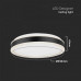 LED lámpatest , kerek , mennyezeti , 35 cm , 18W , természetes fehér , alumínium,  fekete