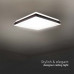 LED lámpatest , négyzet , mennyezeti , 45 cm , 38W , természetes fehér , alumínium,  fekete