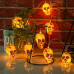 Halloween LED fényfüzér , beltéri , 10 db LED , 1.5 m , meleg fehér , koponya , elemes