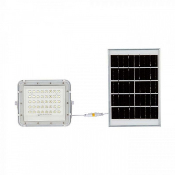 LED reflektor , 6 Watt , napelemes , távirányítós , természetes fehér , IP65 , fehér