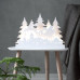 LED asztali dekoráció , fenyőfa télapóval , álló , időzíthető , 30cm,  fehér , fa , hideg fehér , EGLO , GRANDY