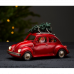 LED dekoráció , beltéri , karácsonyi autó mikulással , elemes , 3 db LED , 21 cm , piros , meleg fehér , EGLO