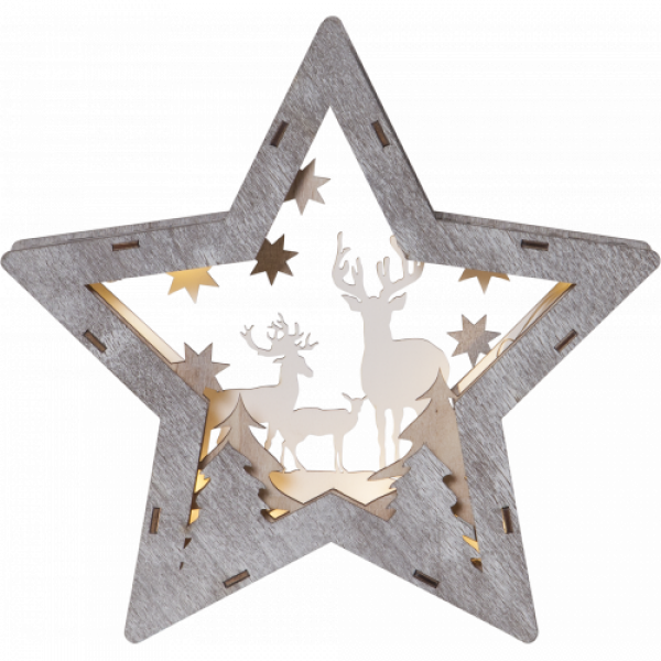 LED dekoráció , karácsonyi fa szarvasos csillag , 10 db led , meleg fehér , EGLO ,  FAUNA