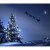 LED dekoráció , vászonkép beépített LED világítással , 30 x 40 cm , Karácsonyfa az éjszakában