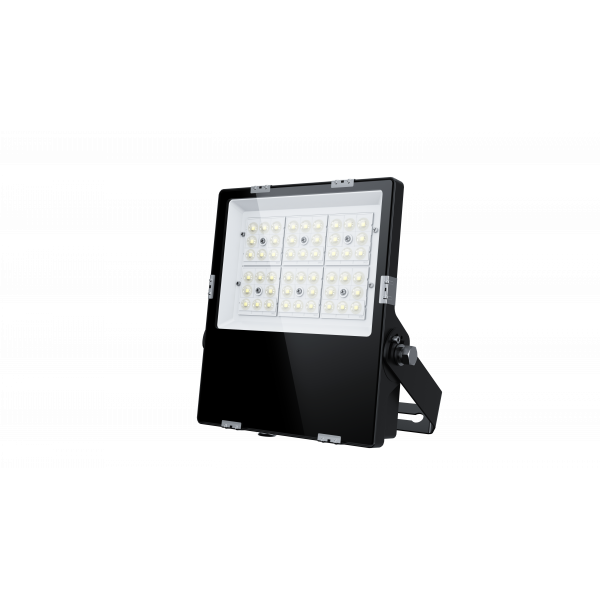 LED reflektor , kültéri , 100w , természetes fehér , 160 lm/w , Philips chip , slim , fekete , IP66 ,  5 év garancia , LEDISSIMO TECHNICAL
