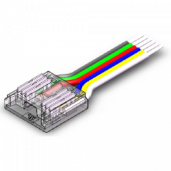 Betáp kábel , 12 mm-es , 6 pólusus , RGB-CCT DOTLESS COB LED szalaghoz , IP20/IP65 , MULTI SNAP