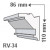 RV-34 , Rejtett világítás díszléc , oldalfal , 1.25 m/db