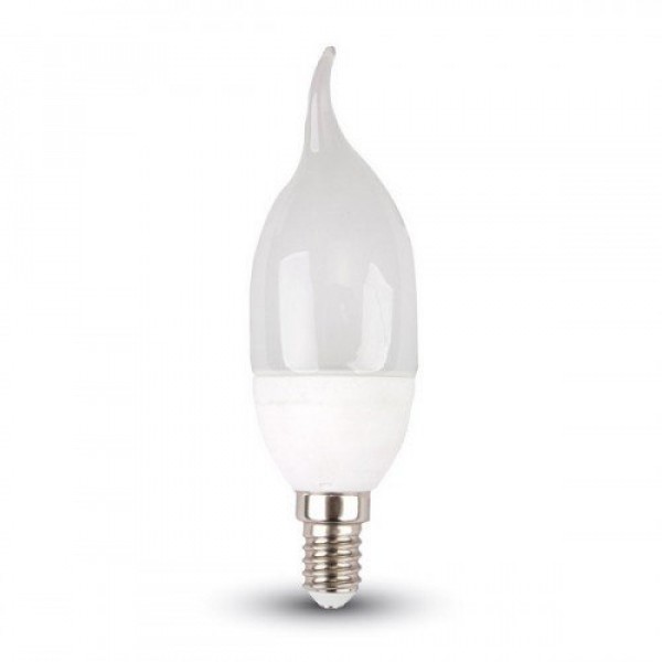 LED lámpa , égő , gyertya , láng forma ,  E14 foglalat , 4 Watt , 200° , meleg fehér